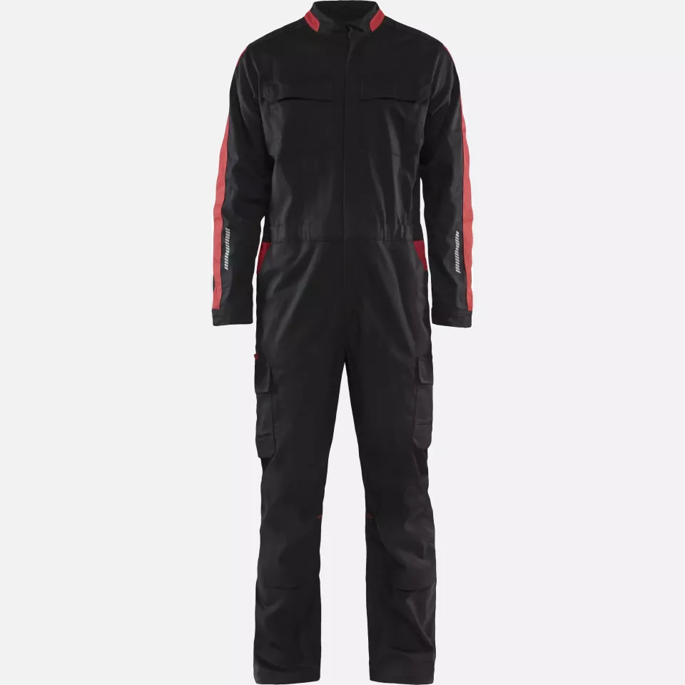 Blaklader 614418329956, Industrial Stretch Coverall, Black/Red, image 1, gallery thumbnail