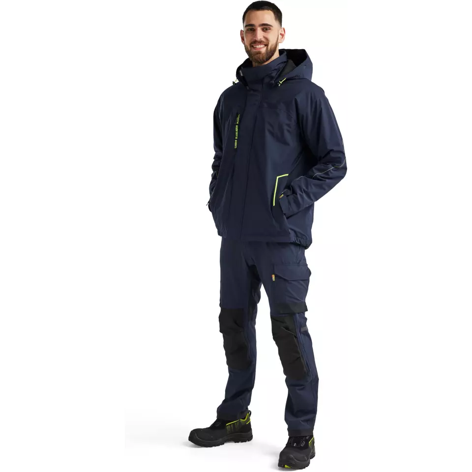 Blaklader 448419178633, Lined Lightweight Stretch Winter Jacket, Dark Navy Blue/Yellow, image 5, gallery thumbnail