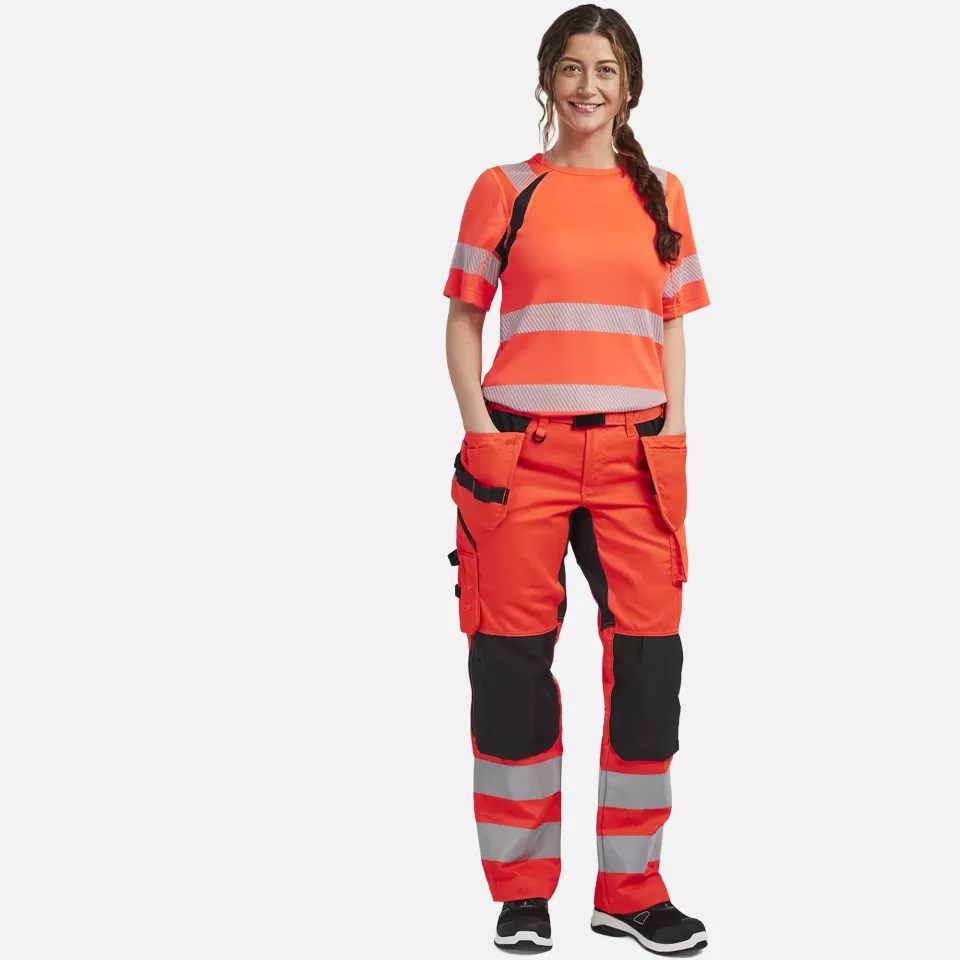 Blaklader 716318115599, High Vis Damen Stretch Arbeitshose, Rot/Schwarz, image 5, gallery thumbnail