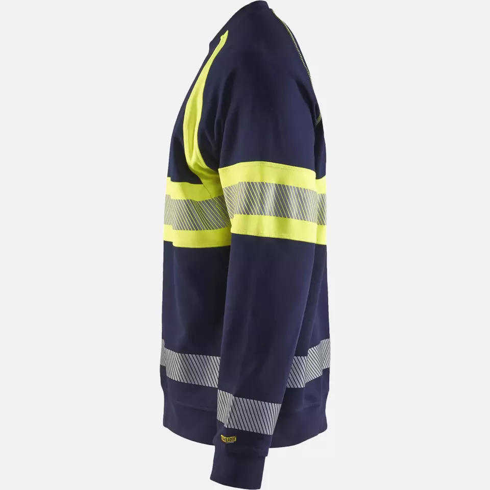 Blaklader 335911588933, High Vis Sweatshirt, Navy Blue/Yellow, image 3, gallery thumbnail