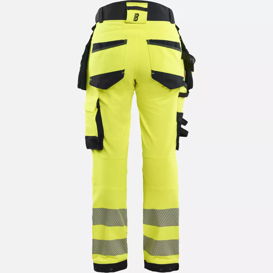 Blaklader 702216483399, High Vis Ladies 4-Way Stretch Trousers, Yellow/Black, image 4, gallery thumbnail