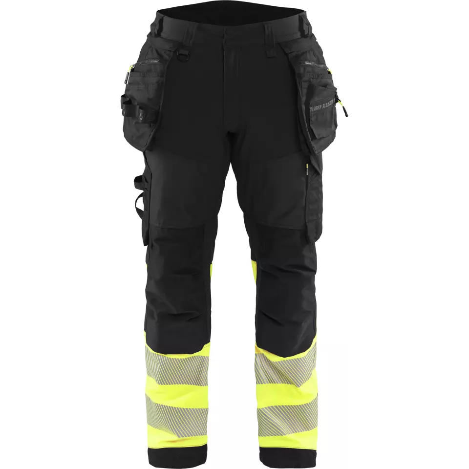 Blåkläder 182125139933, High Vis Softshell Work Trousers, Black/Yellow, image 1, gallery thumbnail