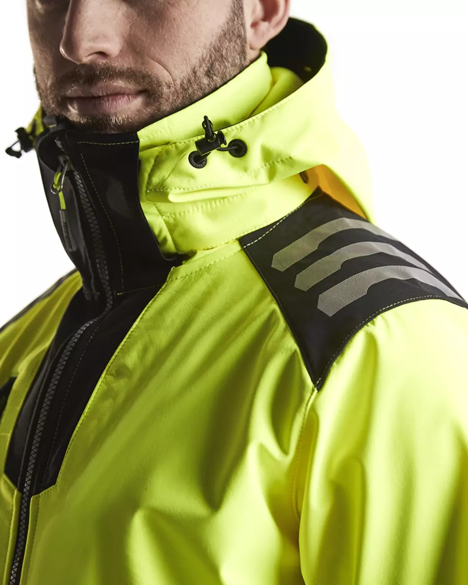 Blaklader 449125133399, High Vis Softshell Jacket, Yellow/Black, image 10, gallery thumbnail