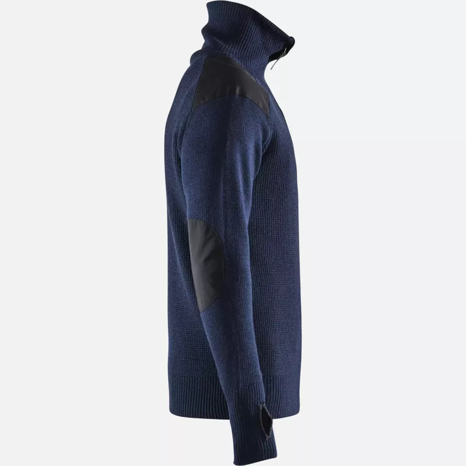 Blaklader 463010718698, Wool Sweatshirt, Dark Navy/Dark Grey, image 2, gallery thumbnail