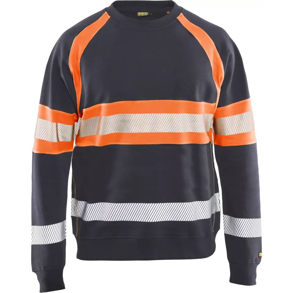 Blåkläder 335911589653, High Vis Sweatshirt, Medium Grey/Orange, image 1, gallery thumbnail
