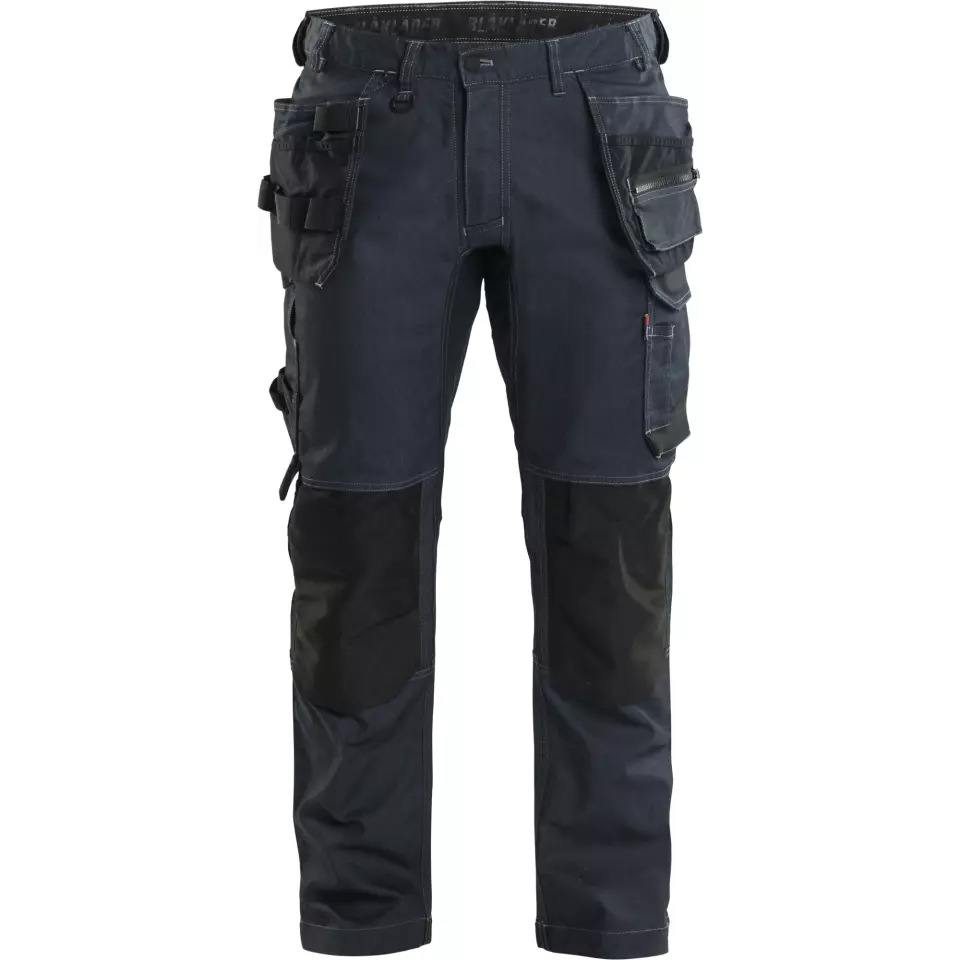Blaklader 175011418999, Stretch Denim Craftsman Work Trousers, Navy Blue/Black, image 1, gallery thumbnail