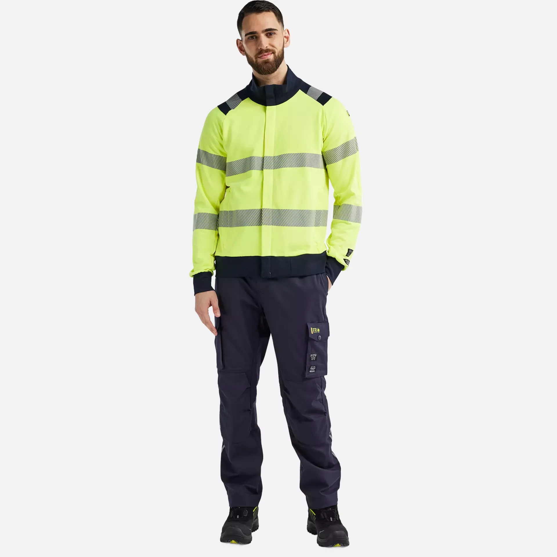Blaklader 346117623389, Multinorm Sweatshirt with Zip, Yellow/Navy, image 5
