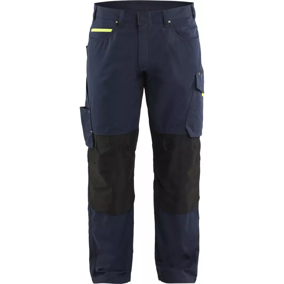 Blaklader 149513308633, Stretch Work Trousers, Dark Navy/Yellow