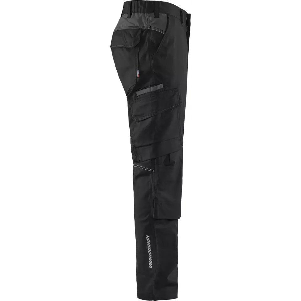 Blaklader 144818329998, Industry Stretch Work Trousers with Knee Pad Pockets, Black/Dark Grey, image 2, gallery thumbnail