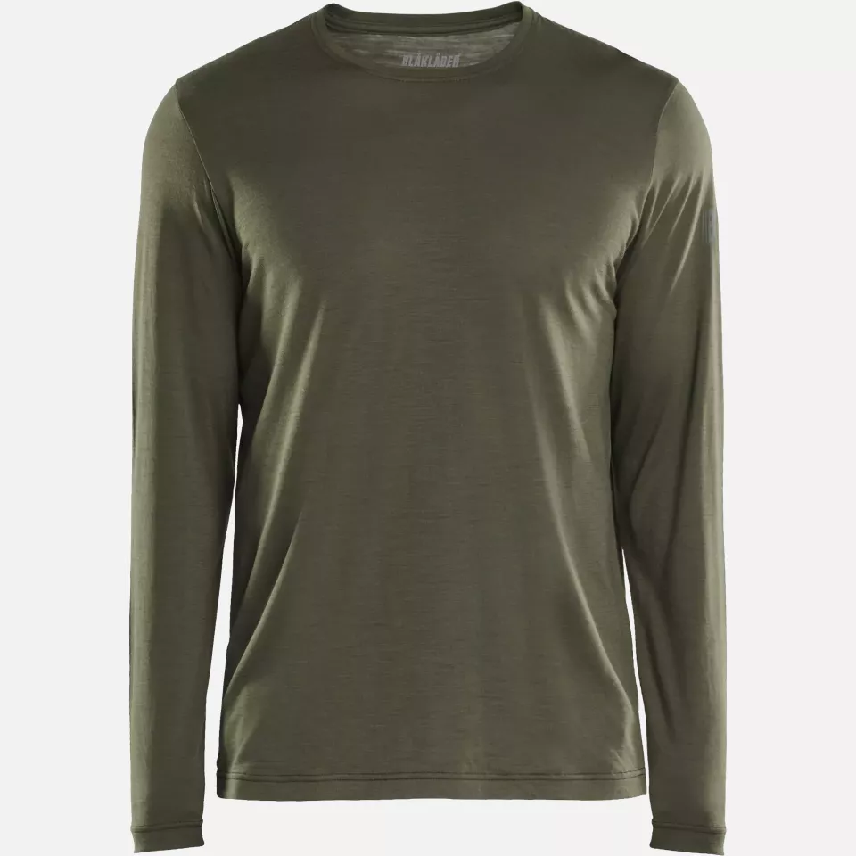 Blaklader 353817434209, Merino Wool Long Sleeve Shirt, Forest Green, image 1, gallery thumbnail
