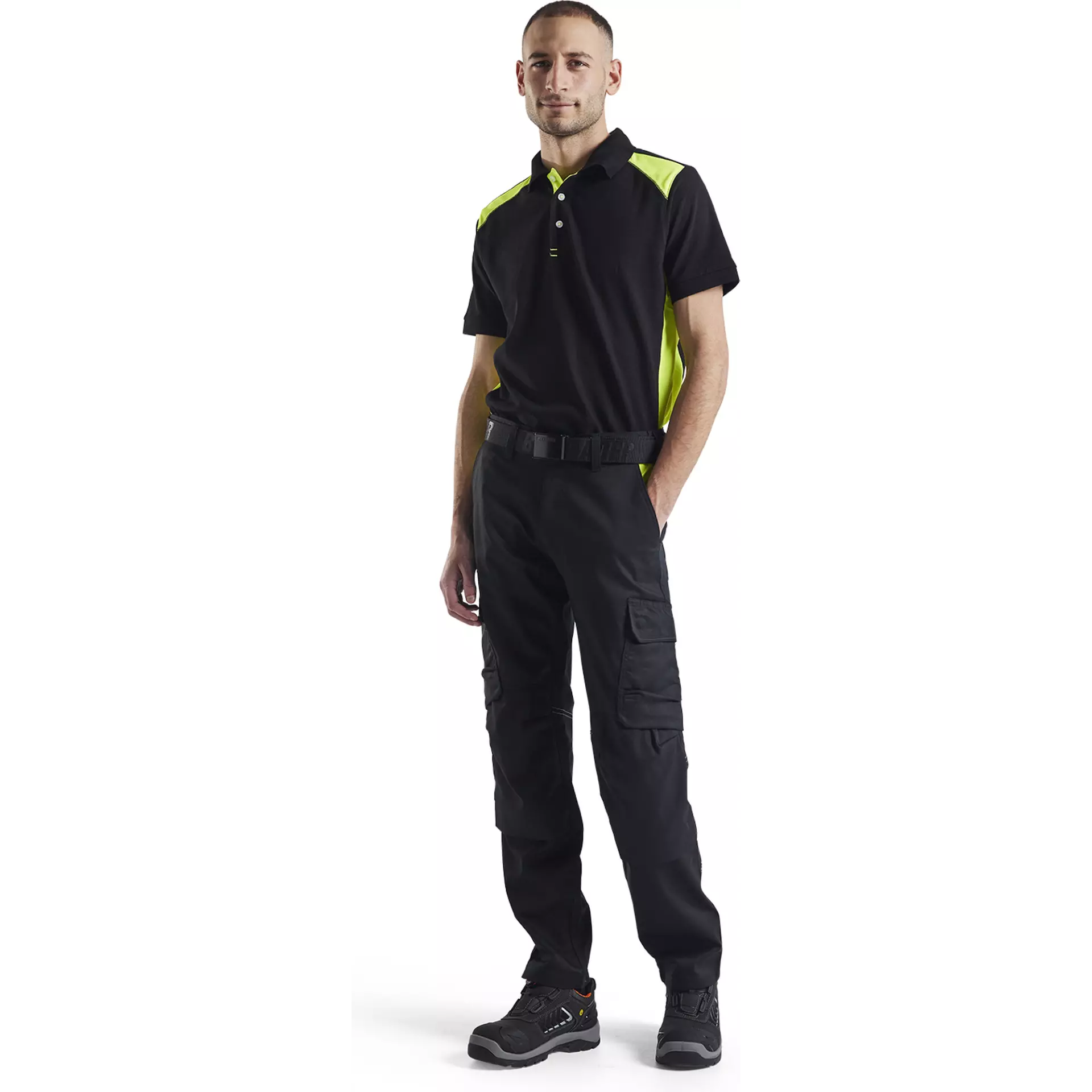 Blaklader 332410509933, Polo Shirt, Black/Yellow, image 5