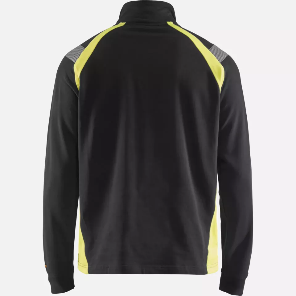 Blaklader 343211589933, Half-Zip Sweatshirt, Black/Yellow, image 4, gallery thumbnail