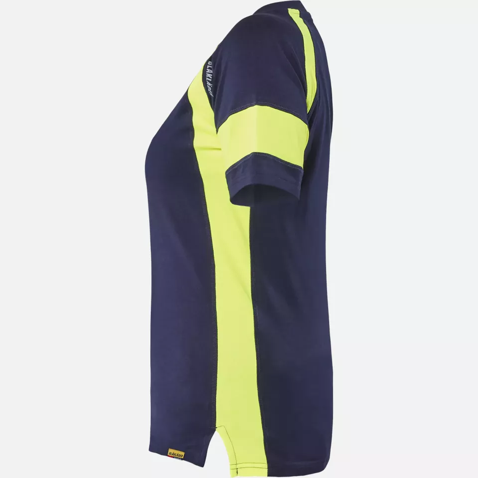 Blaklader 352410308833, High Vis Women's T-Shirt, Navy Blue/Yellow, image 3, gallery thumbnail