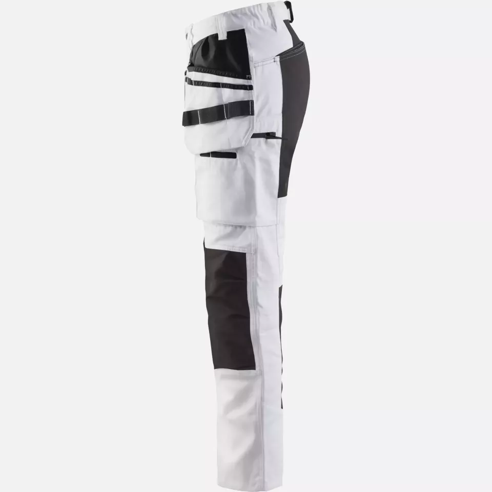 Blaklader 791010001099, Ladies Painters Trousers with Stretch Inserts, White/Black, image 3, gallery thumbnail