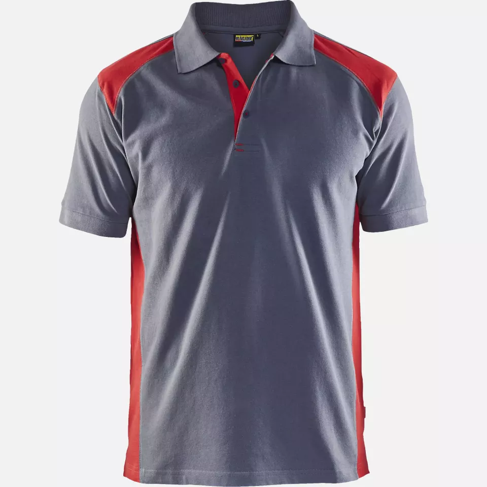 Blaklader 332410509456, Polo Shirt, Grey/Red, image 1, gallery thumbnail