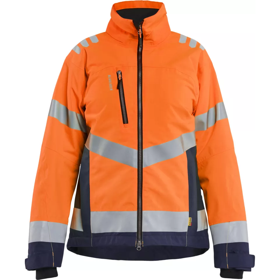 Blaklader 476219775389, Ladies High Vis Winter Jacket Lightly Lined, High Vis Orange/Navy Blue