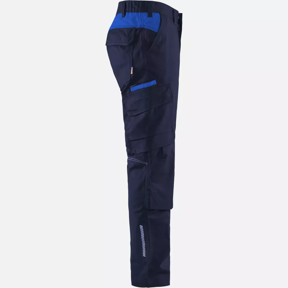Blaklader 144818328985, Industry Stretch Work Trousers with Knee Pad Pockets, Navy Blue/Royal Blue, image 2, gallery thumbnail