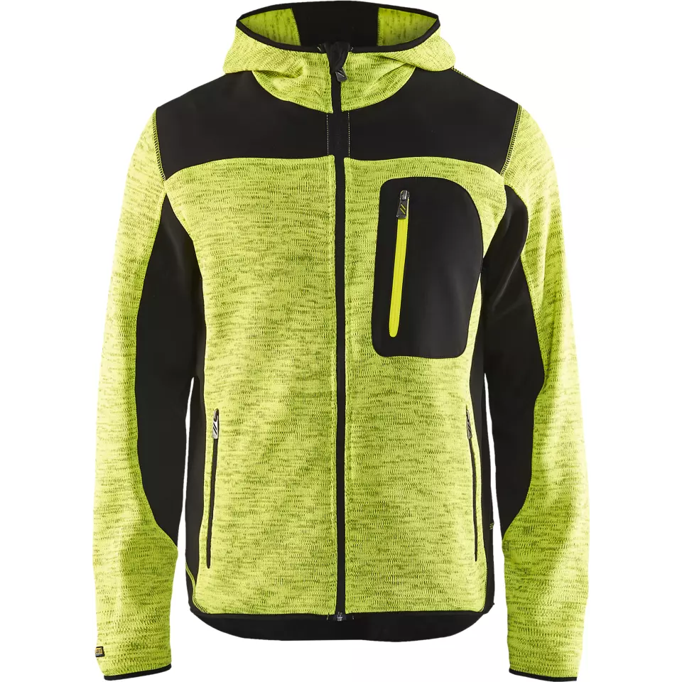 Blaklader 493021173399, Knitted Softshell Jacket, Yellow/Black