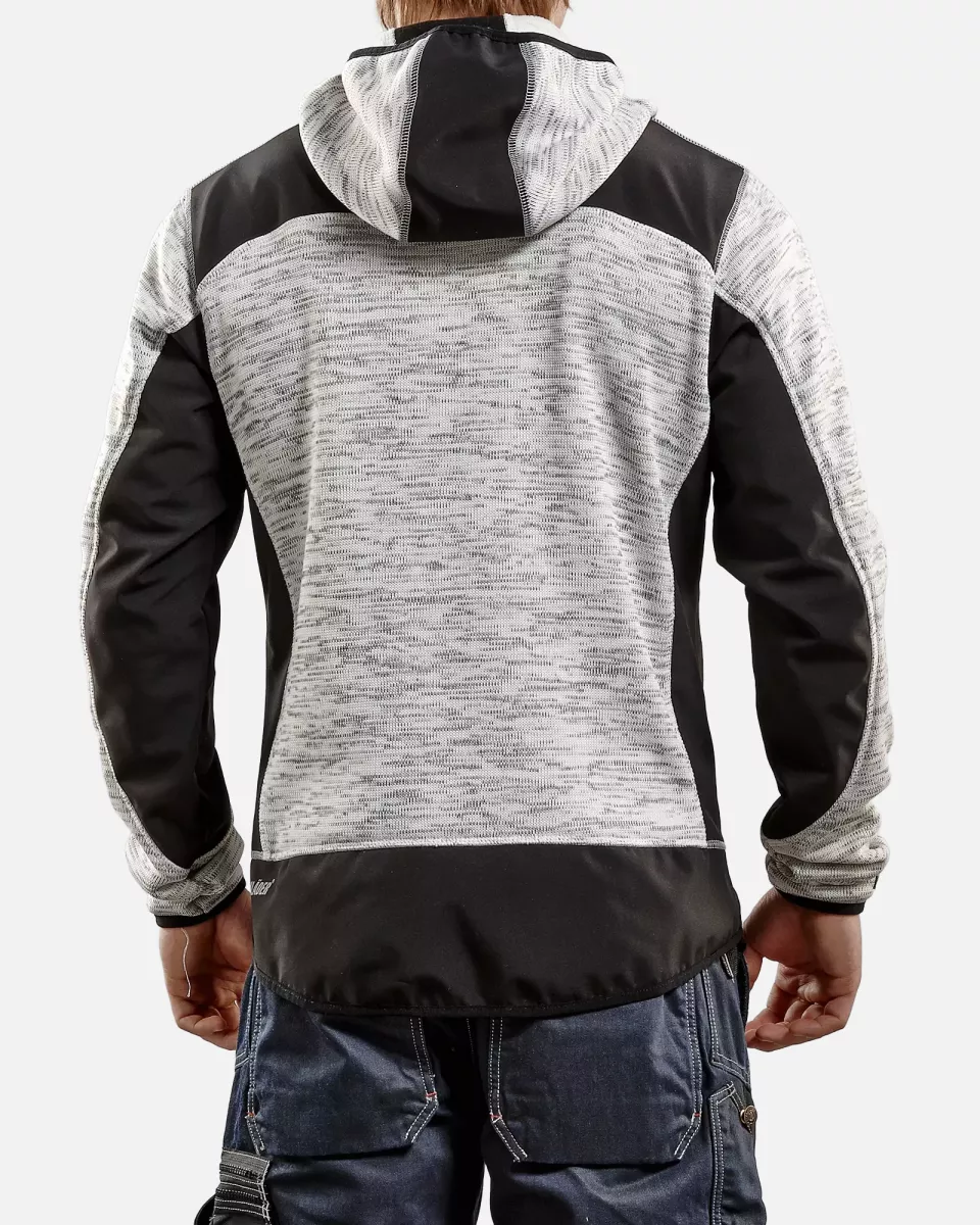 Blaklader 493021179099, Softshell Knitted Jacket, Grey Melange/Black, image 6, gallery thumbnail