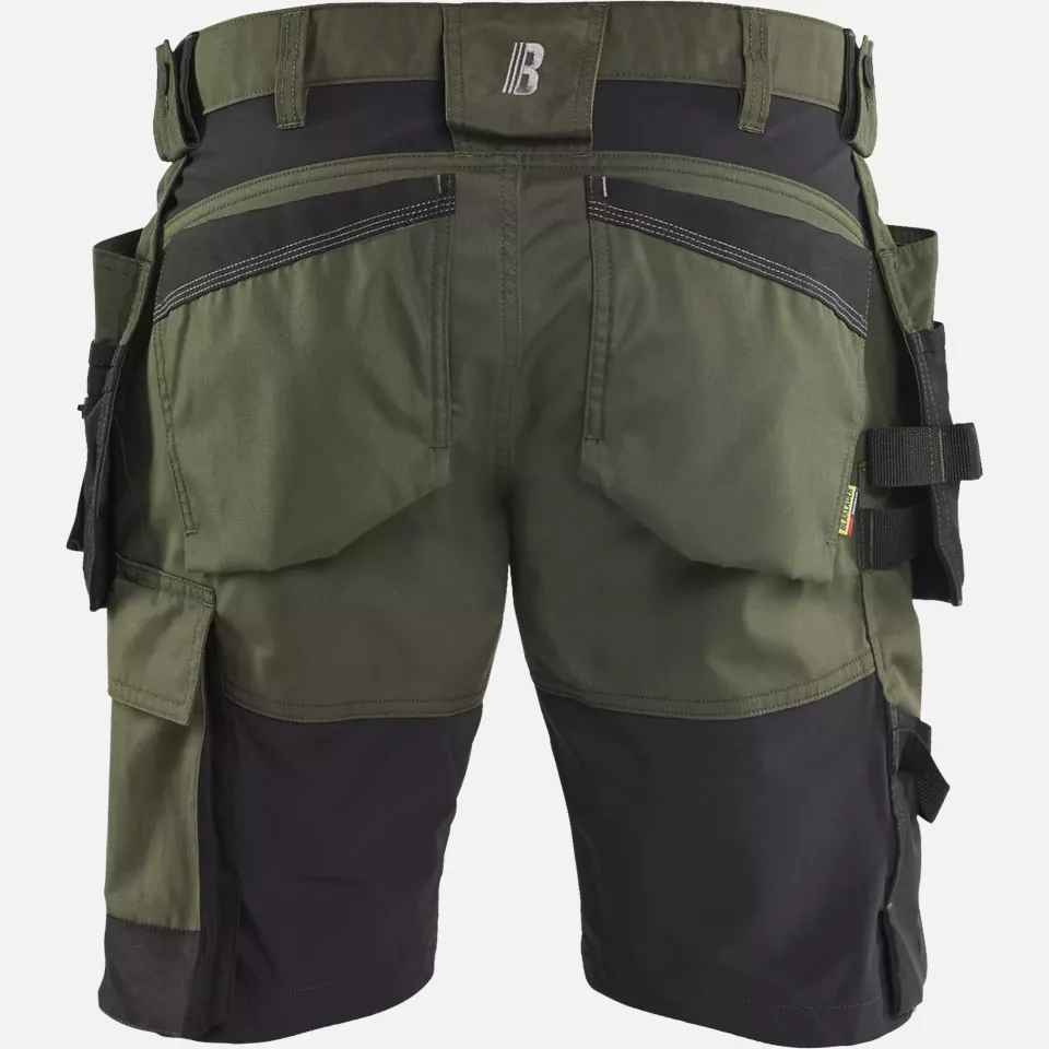 Blaklader 175218324298, Stretch Craftsman Shorts, Forest Green/Black, image 4, gallery thumbnail
