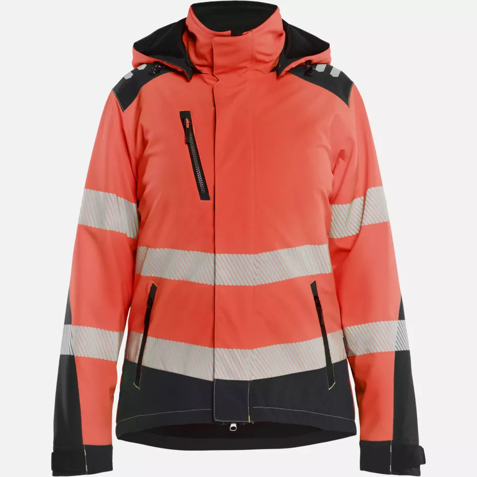 Blaklader 440125135599, High Vis Ladies Lined Lightweight Softshell Winter Jacket, Red/Black, image 1, gallery thumbnail
