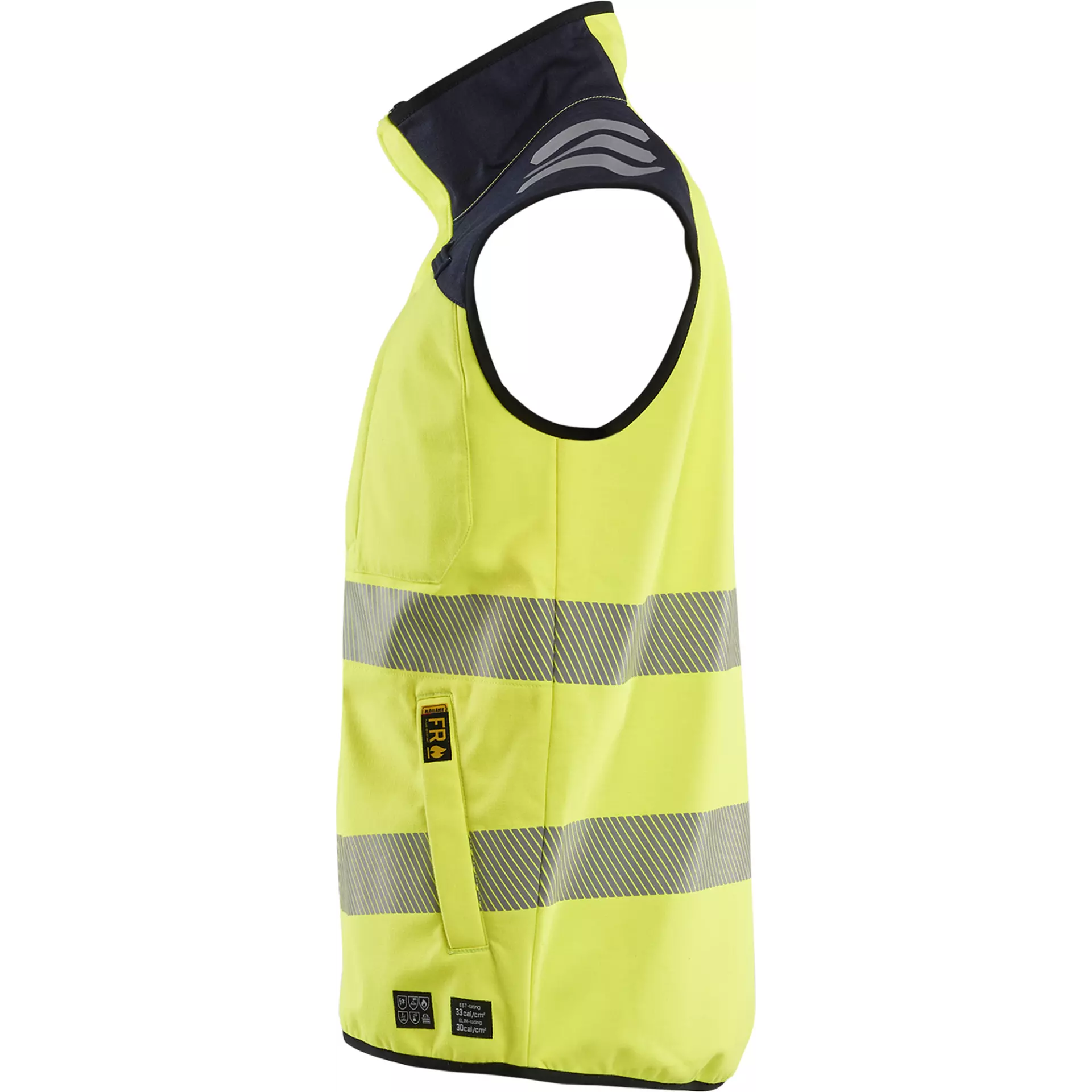 Blaklader 384915603389, Multinorm Softshell Vest, Yellow/Navy, image 2