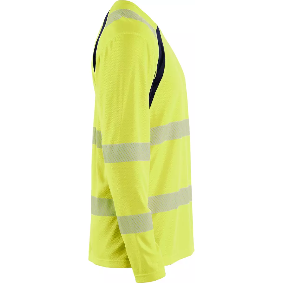 Blaklader 359910133389, High Vis UV Protection Long Sleeve Shirt, Yellow/Navy Blue, image 2, gallery thumbnail