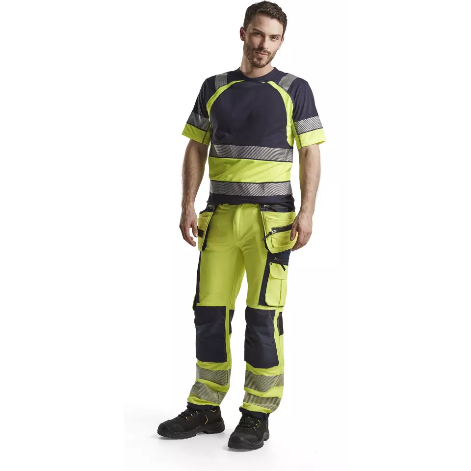 Blåkläder 342110308833, High Vis T-Shirt, Navy/Yellow, image 6, gallery thumbnail