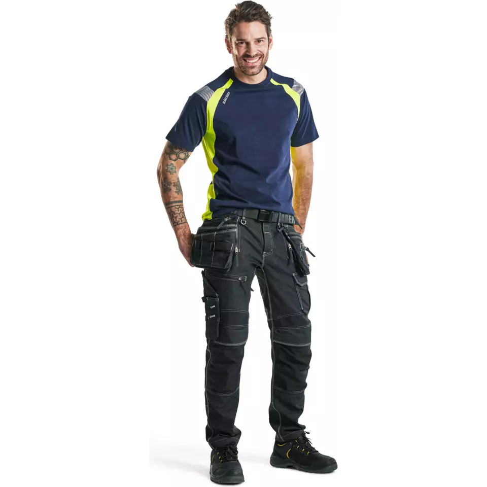 Blaklader 333210308833, T-Shirt, Marineblau/Gelb, image 5, gallery thumbnail