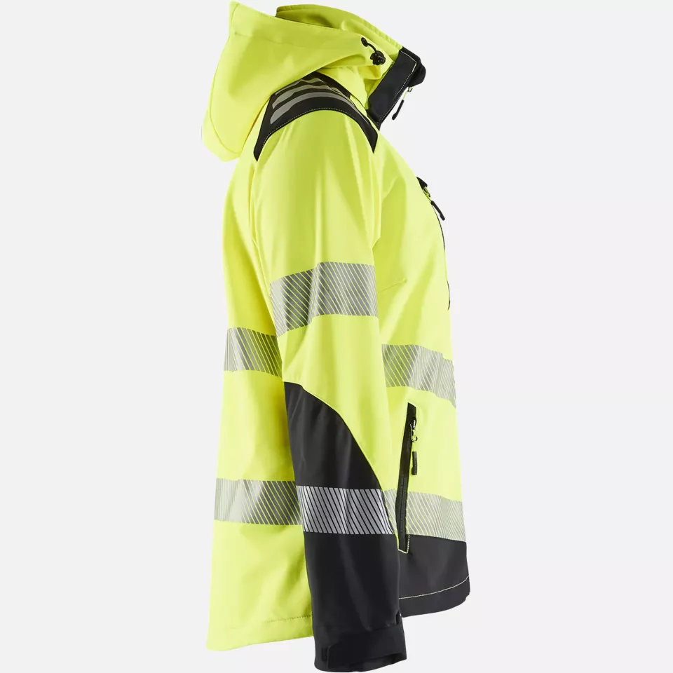 Blaklader 479125133399, High Vis Women's Softshell Jacket, Yellow/Black, image 2, gallery thumbnail