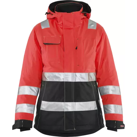 Blaklader High Vis Ladies Winter Jacket, Red/Black