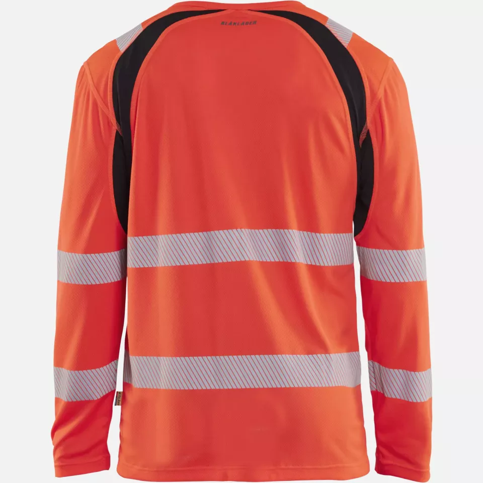 Blaklader 359910135599, High Vis UV Protection Long Sleeve Shirt, Red/Black, image 4, gallery thumbnail