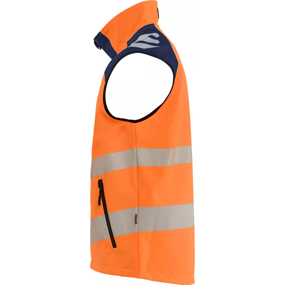 Blaklader 309125135389, Hi-Vis Softshell Vest, High Vis Orange/Navy Blue, image 2, gallery thumbnail