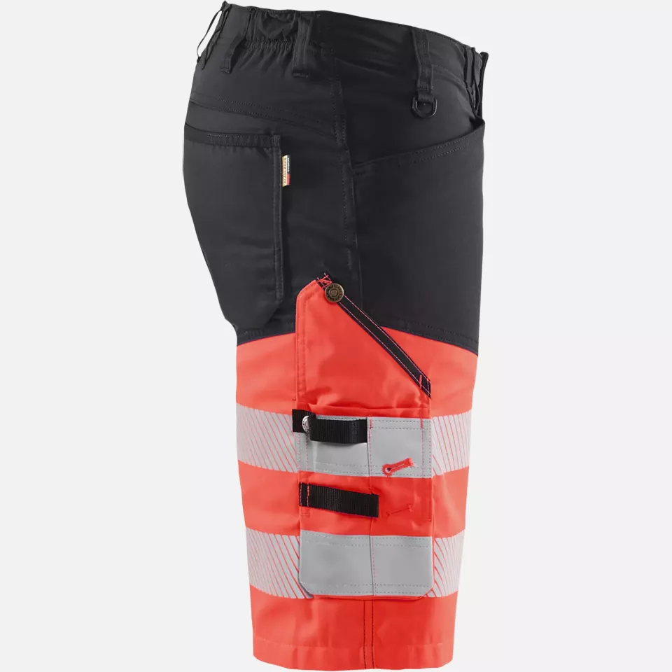 Blaklader 154118119955, High Vis Stretch Shorts, Black/High Vis Red, image 2, gallery thumbnail