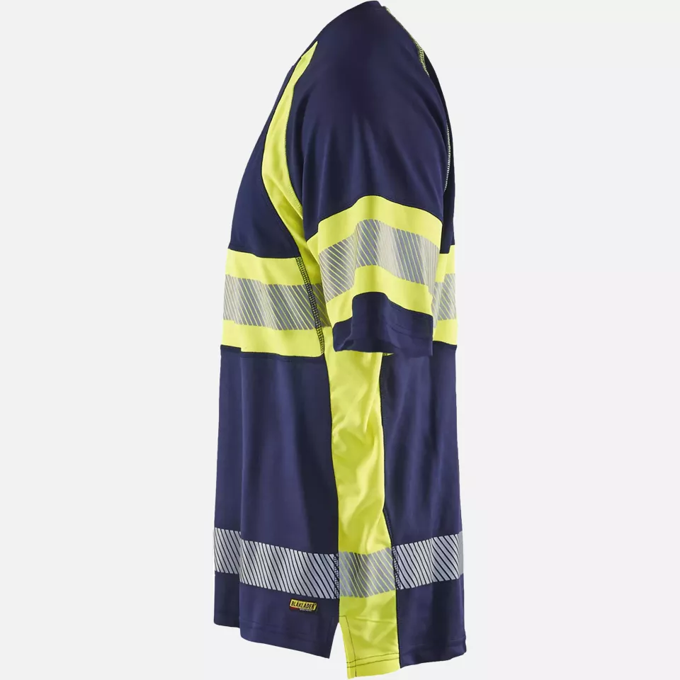 Blaklader 333710518933, High Vis UV Protection T-Shirt, Navy Blue/ Yellow, image 3, gallery thumbnail