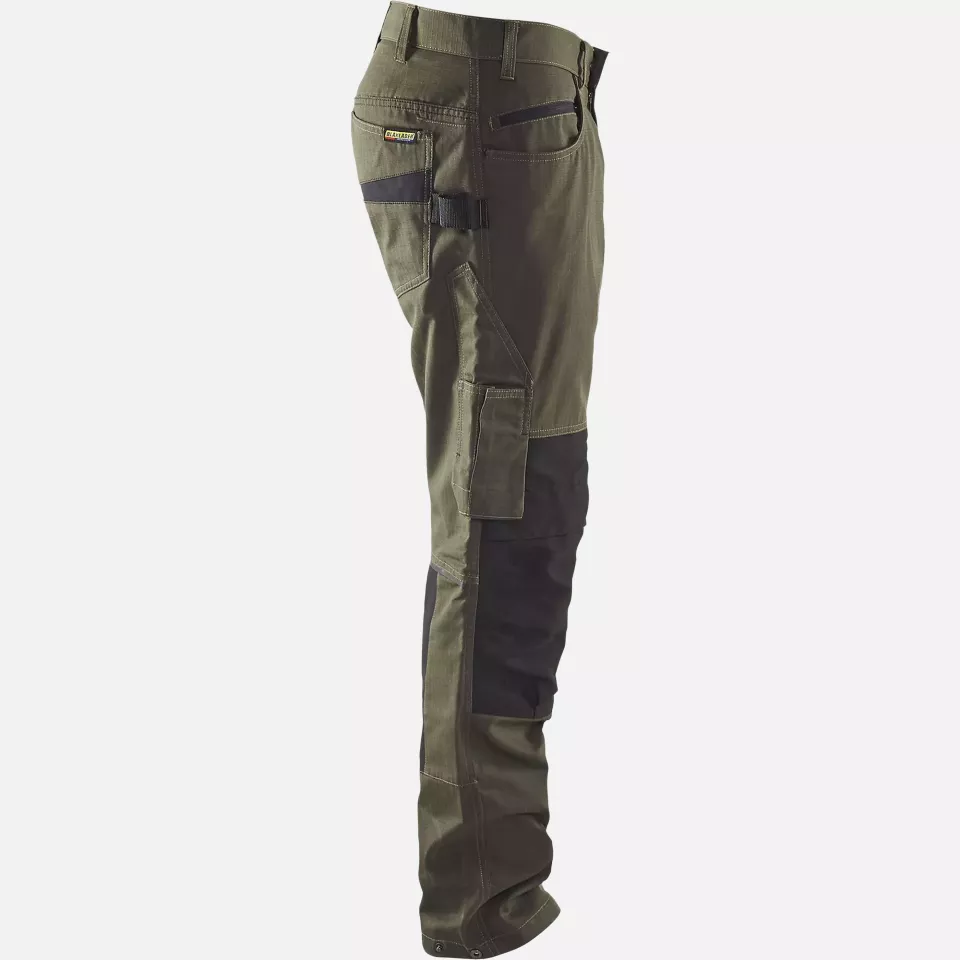 Blaklader 149513304599, Stretch Work Trousers, Dark Olive Green/Black, image 2, gallery thumbnail
