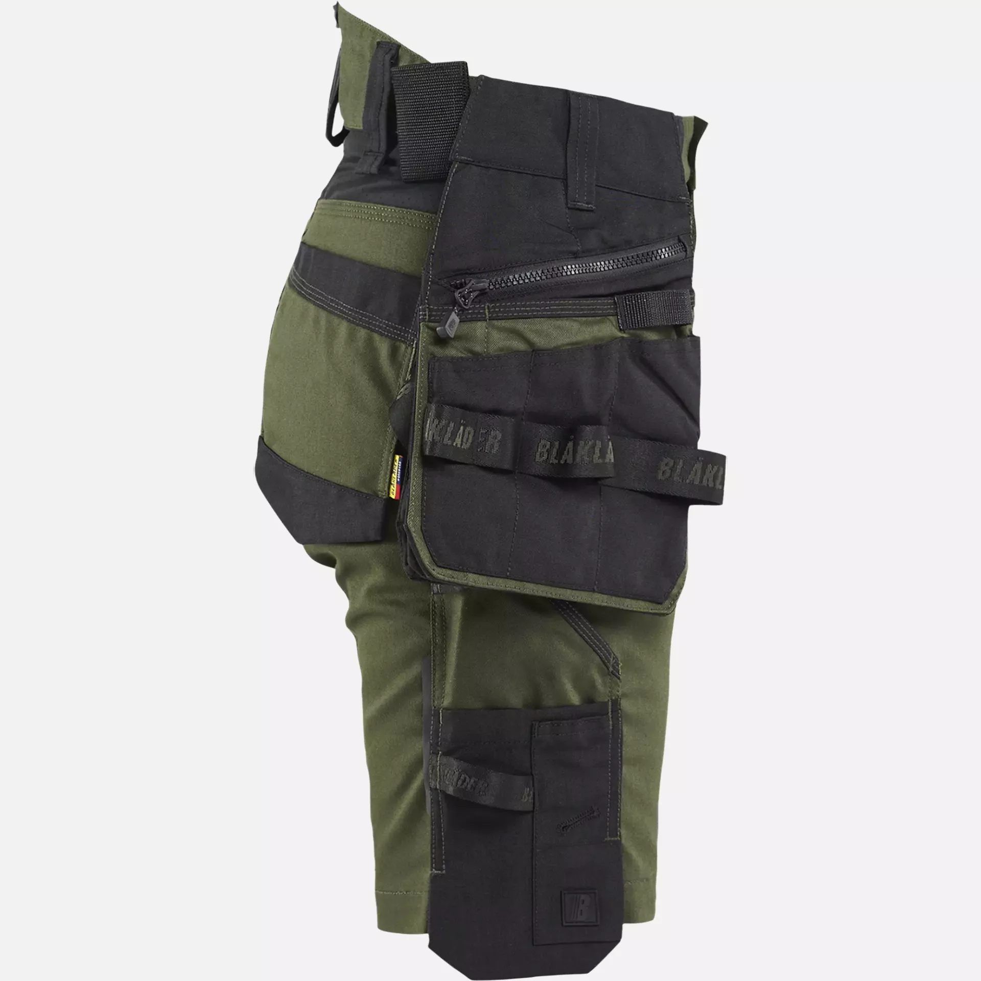 Blaklader 717511494298, STRIKER Ladies Stretch Craftsman Shorts, Forest Green/Black, image 2