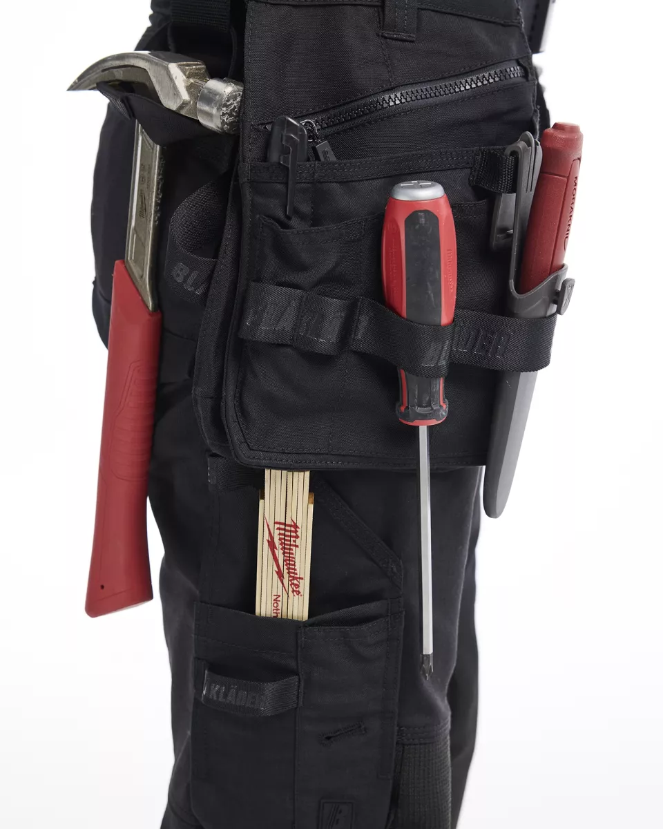 Blaklader 717011499999, STRIKER Ladies Stretch Craftsman Work Trousers, Black/Black, image 5, gallery thumbnail