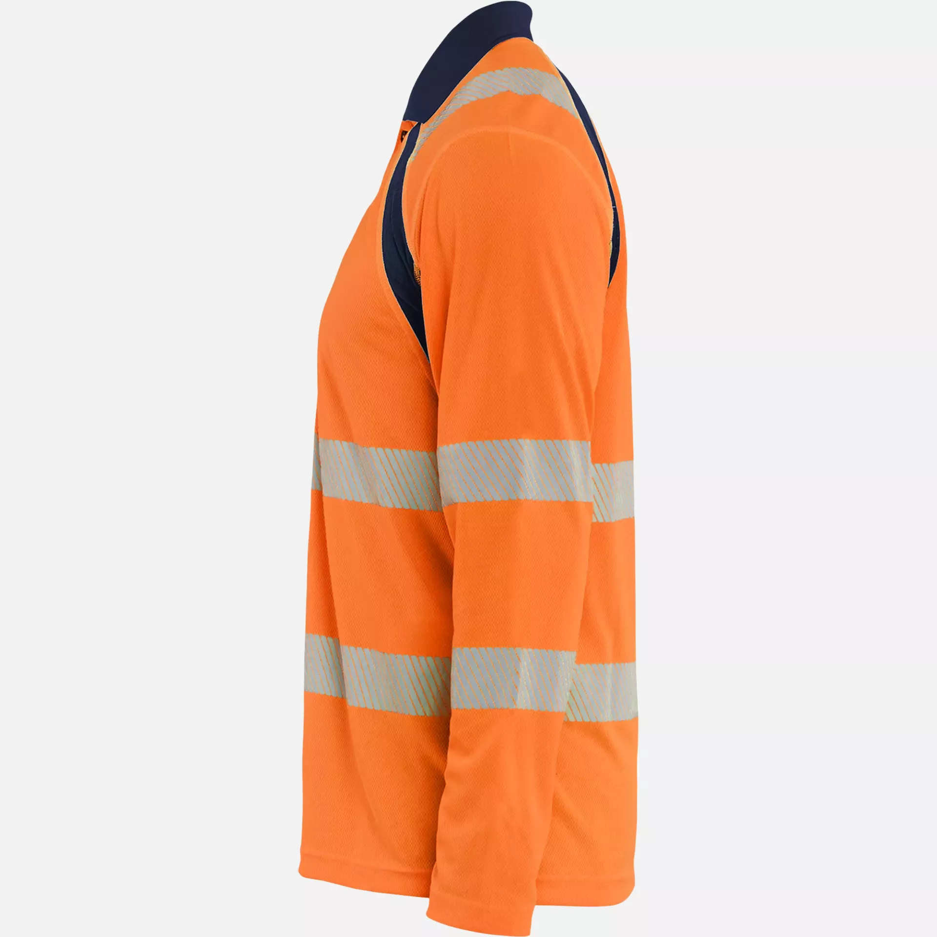 Blaklader 359810135389, High Vis UV Protection Long Sleeve Polo Shirt, Orange/Navy Blue, image 3
