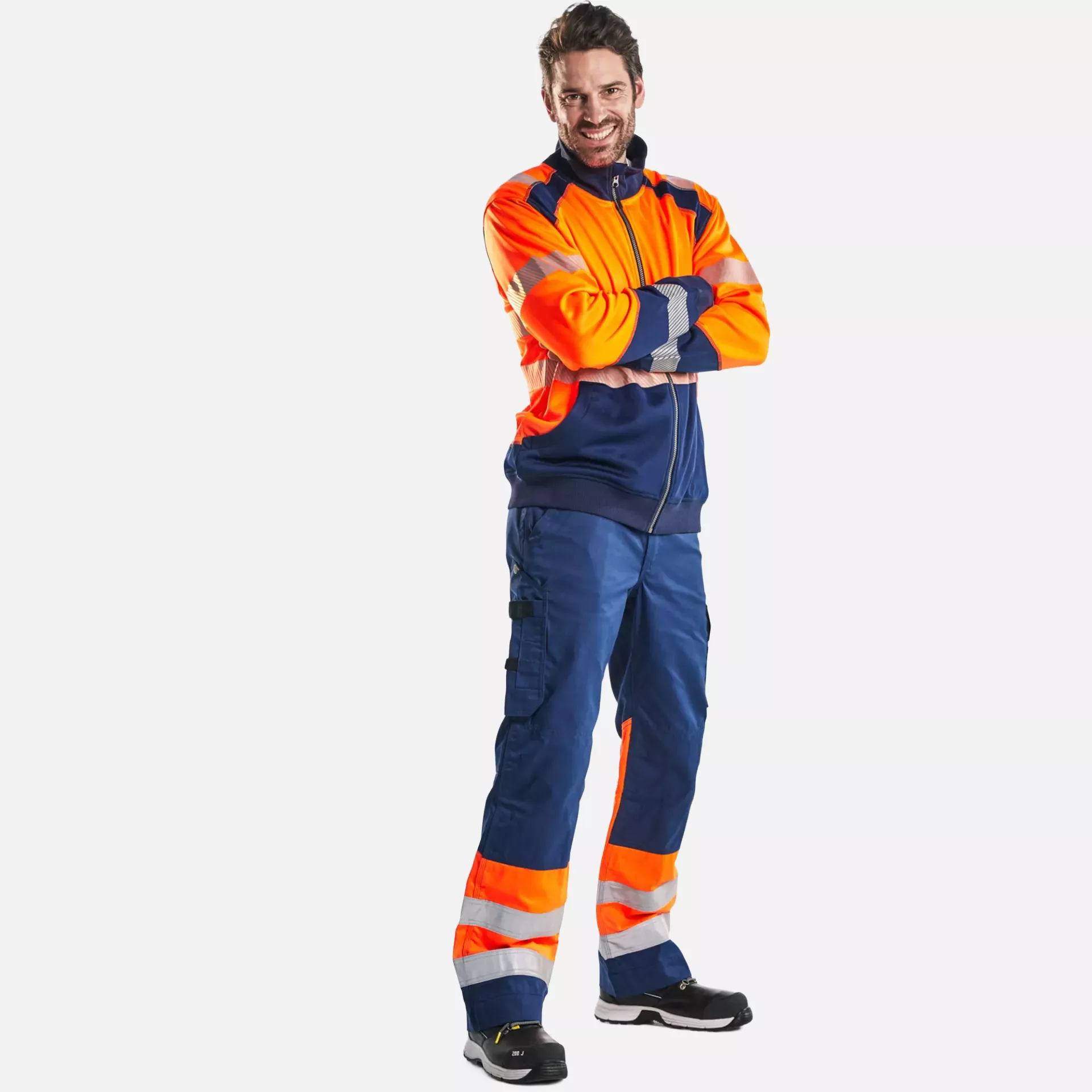 Blaklader 355825285389, High Vis Zip Sweatshirt, Orange/Navy Blue, image 5