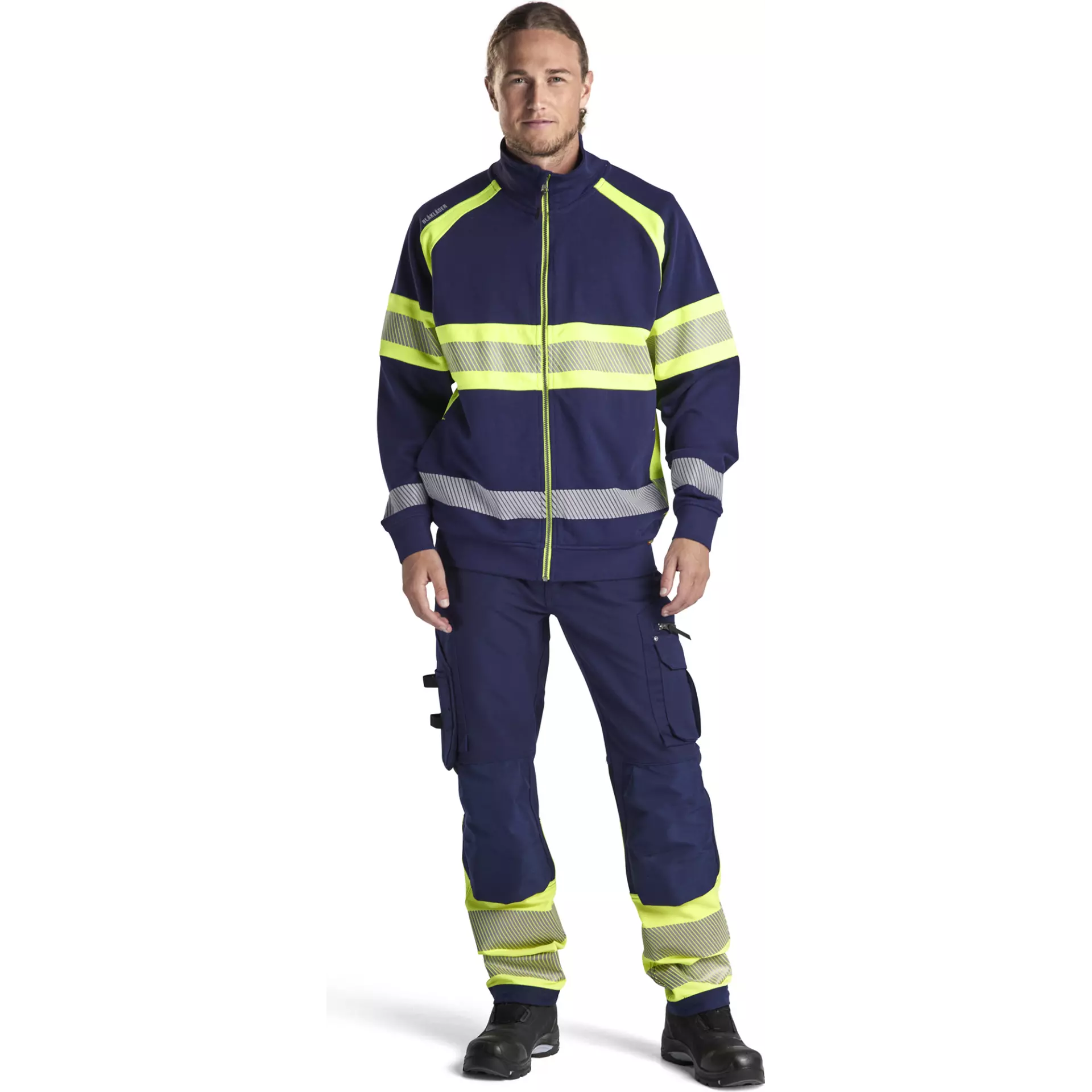 Blaklader 355111588933, High Vis Sweatjacke, Marineblau/ Gelb, image 5