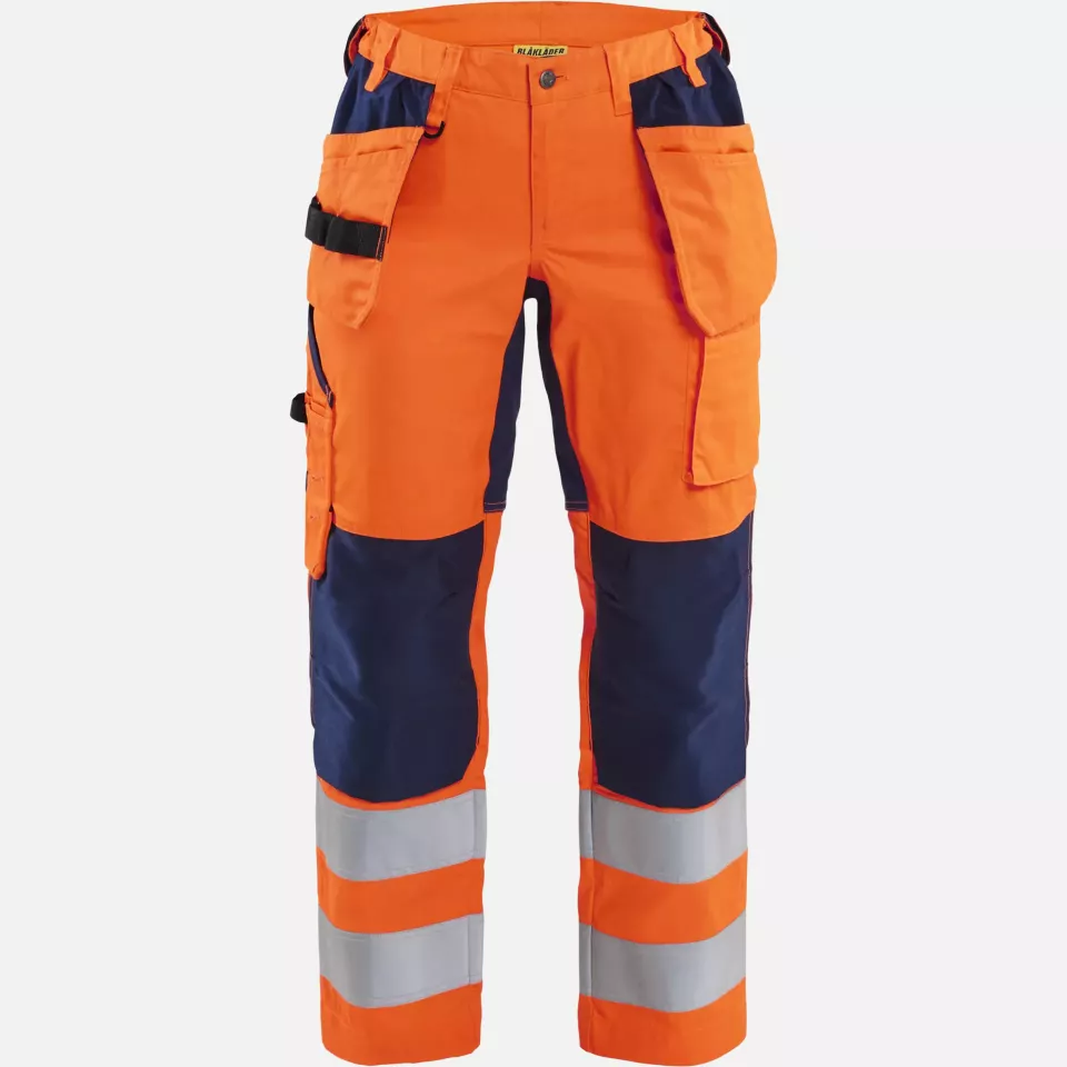 Blaklader 716318115389, High Vis Damen Stretch Arbeitshose, Orange/Marineblau, image 1, gallery thumbnail