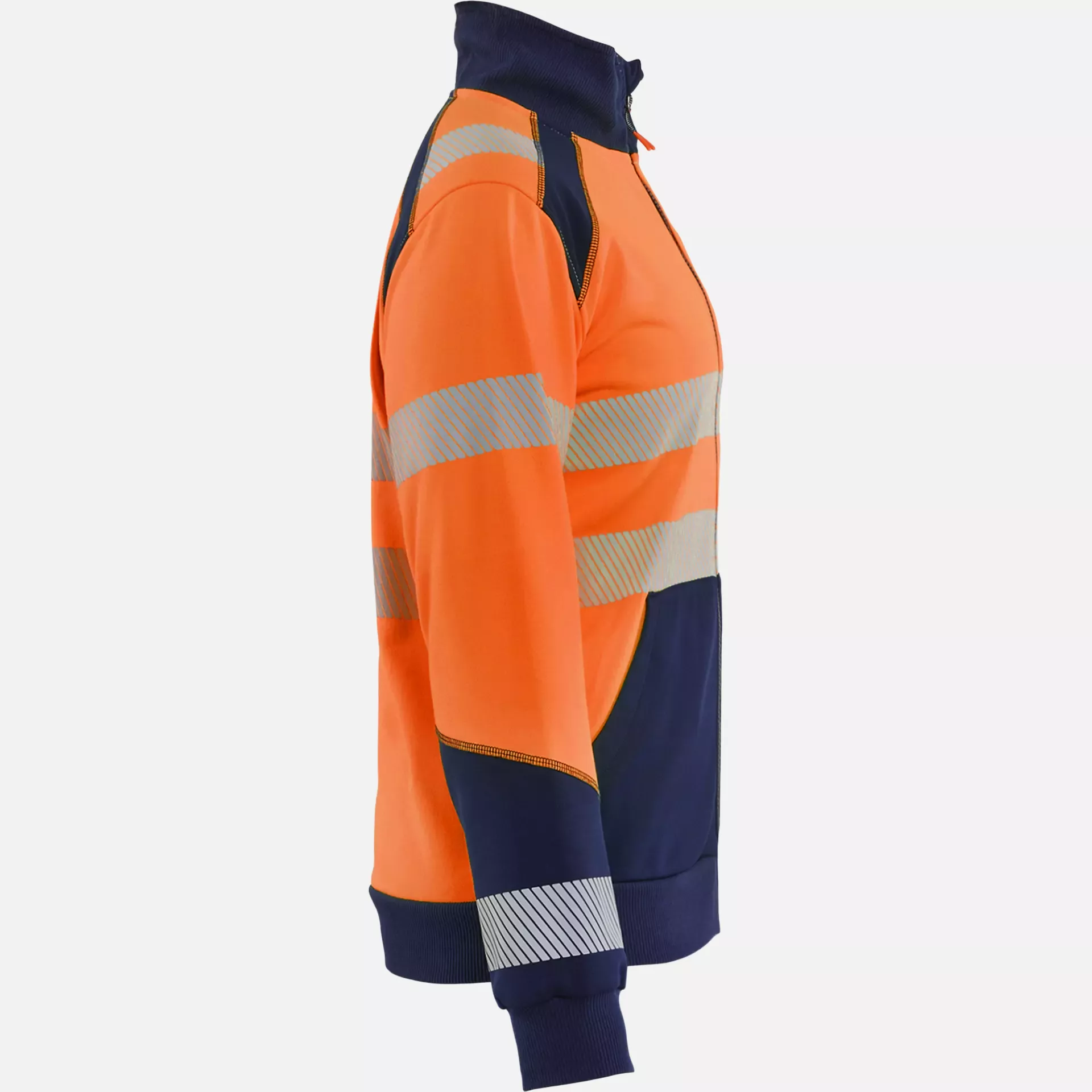 Blaklader 350825285389, High Vis Ladies Zip Sweatshirt, Orange/Navy Blue, image 2