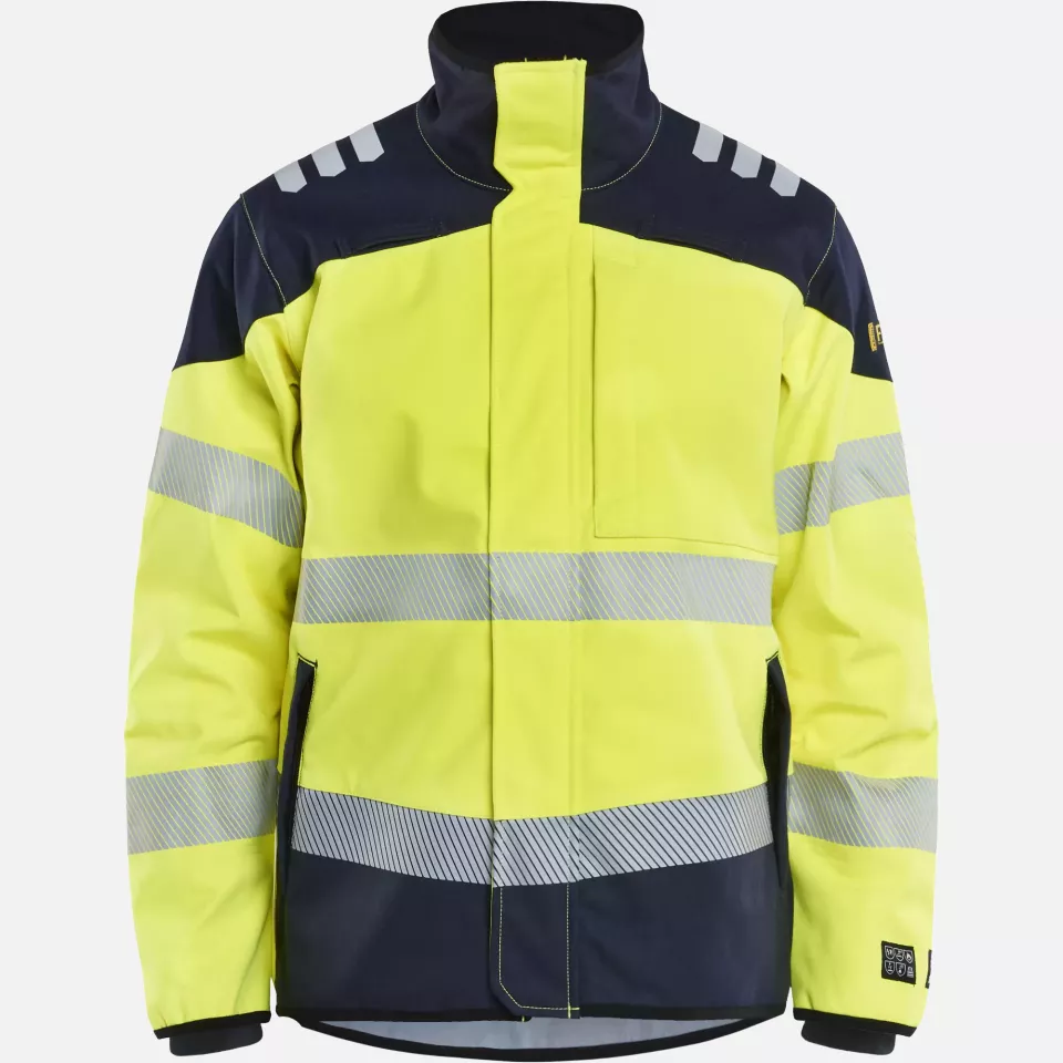 Blaklader 494815603389, Multi-Norm Softshell Jacket, Yellow/Navy, image 1, gallery thumbnail