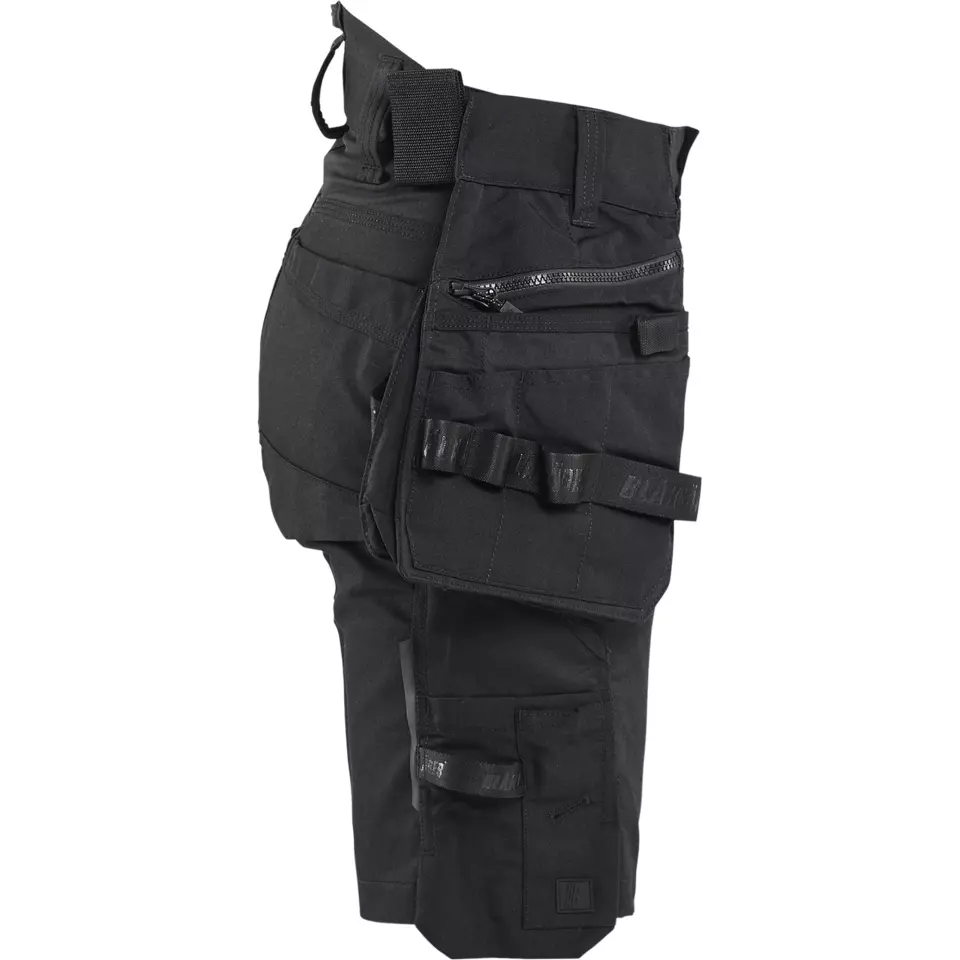 Blåkläder 717511499999, STRIKER Women's Stretch Trade Shorts, Black/Black, image 2, gallery thumbnail