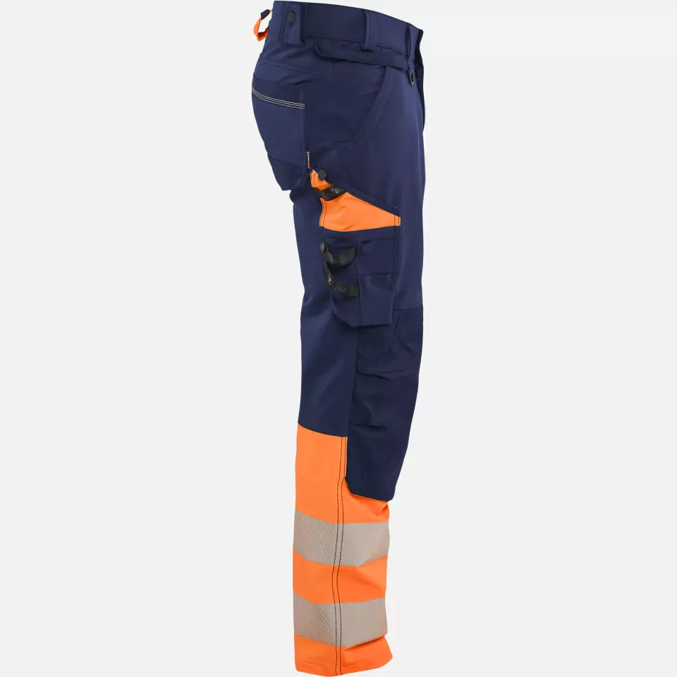 Blaklader 112616488953, Hi-Vis Work Trousers 4-Way Stretch, Navy/Orange, image 2, gallery thumbnail