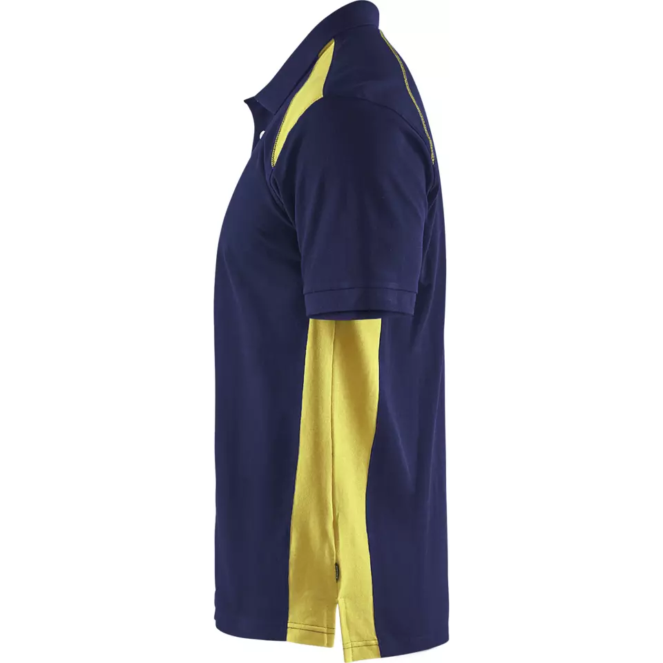 Blaklader 332410508933, Polo Shirt, Navy Blue/ Yellow, image 3, gallery thumbnail