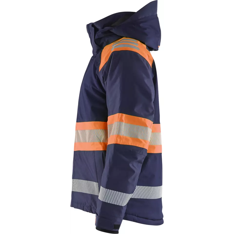 Blaklader 448019778953, High Vis Winter Jacket, Navy Blue/Orange, image 3, gallery thumbnail