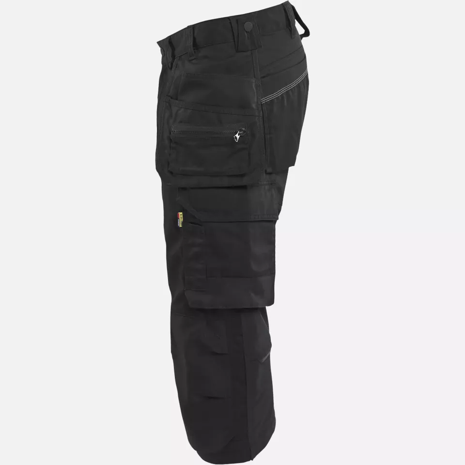Blaklader 175418329900, Stretch Craftsman Pirate Shorts, Black, image 3, gallery thumbnail