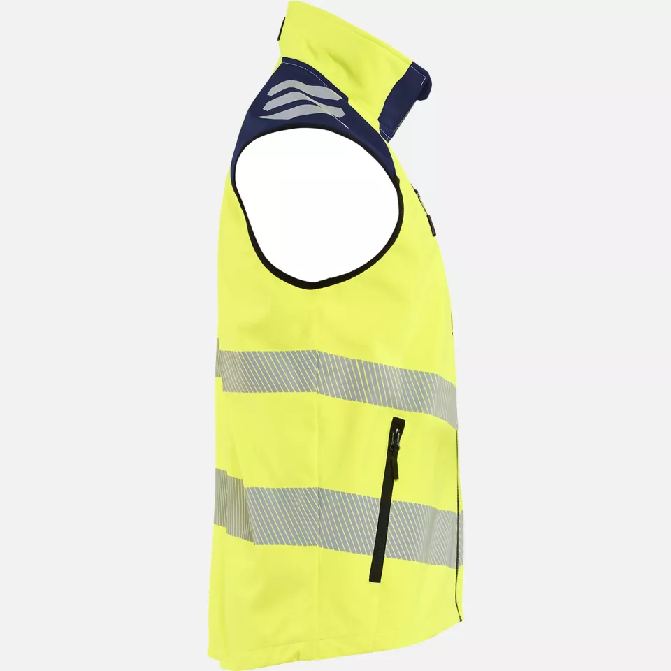 Blaklader 309125133389, High Vis Softshell Vest, High Vis Yellow/Navy Blue, image 3, gallery thumbnail